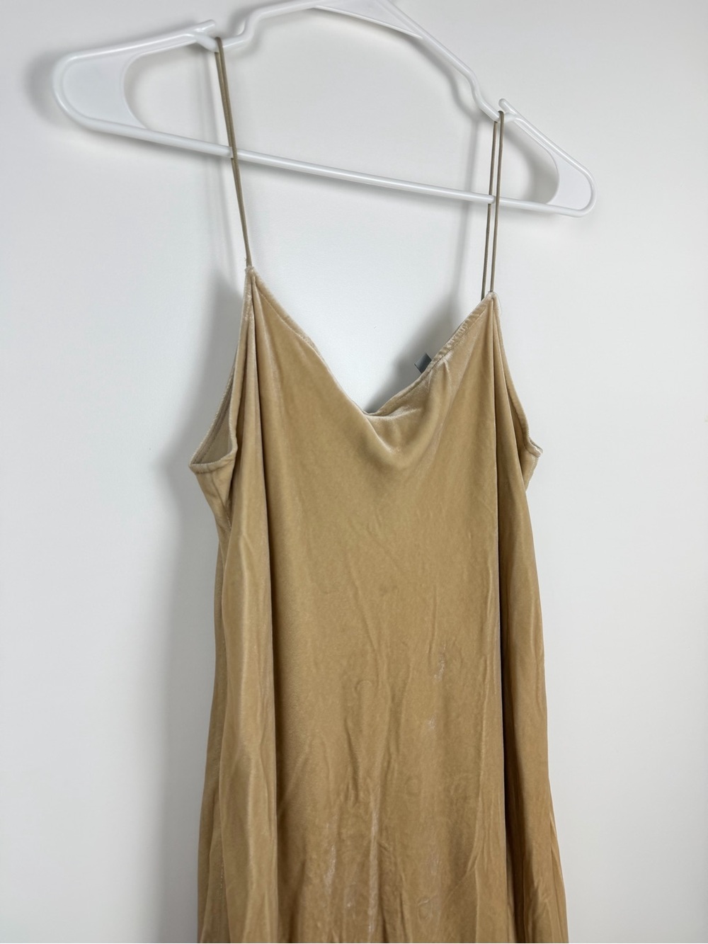Vince Velvet Midi Slip Dress – Champagne Beige | Size Medium - Picture 3 of 8